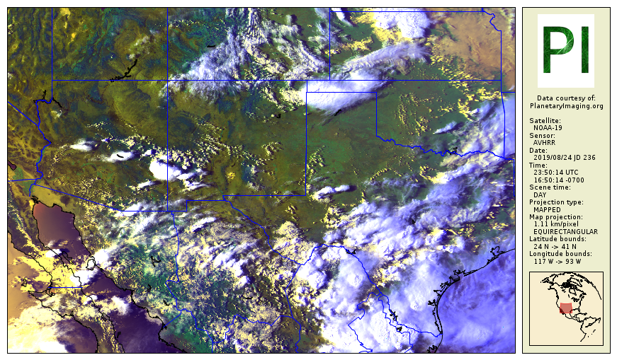 NOAA 19 false color false color