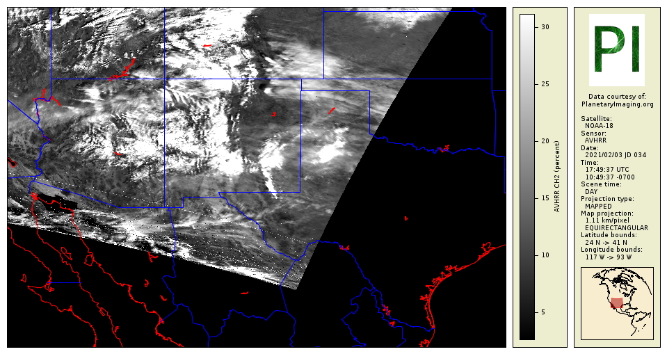 NOAA 18 Band 2 avhrr2