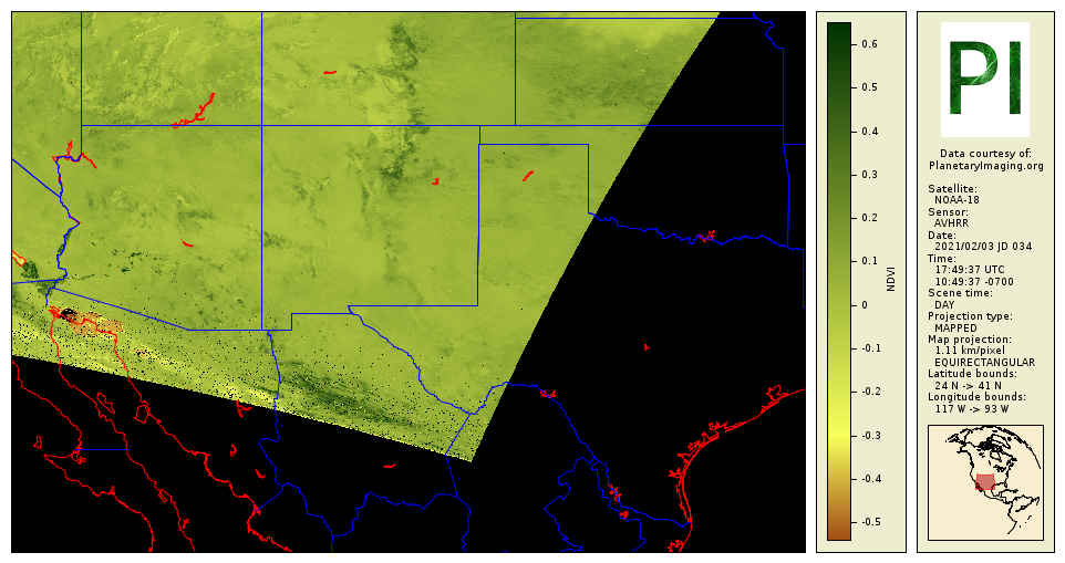 NOAA 18 NDVI ndvi